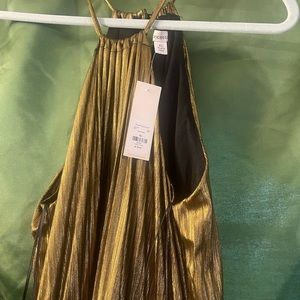 Gold pleated gown